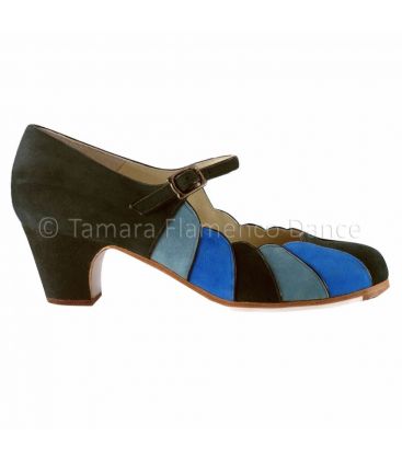 flamenco shoes professional for woman - Begoña Cervera - flamenco shoe begoña cervera tricolor blue