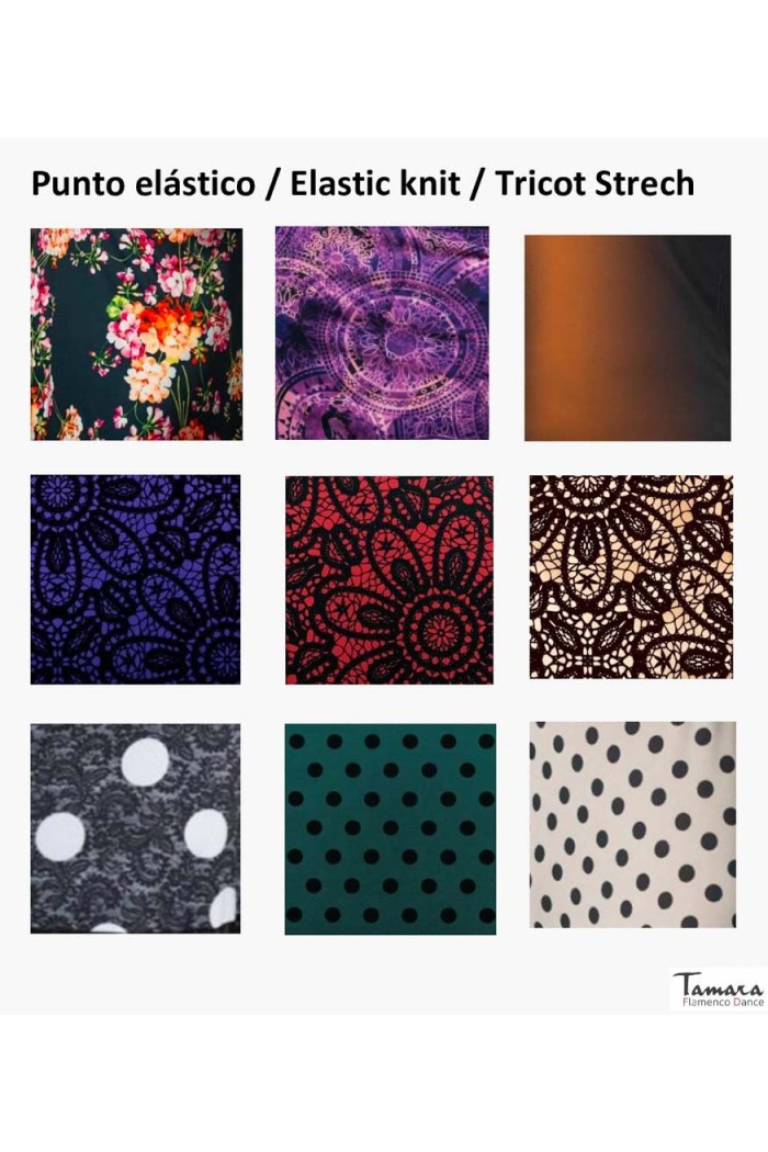 Jupes flamenco FEMME modèle Jupe flamenco Alana - Tricot élastique Beig estampillé