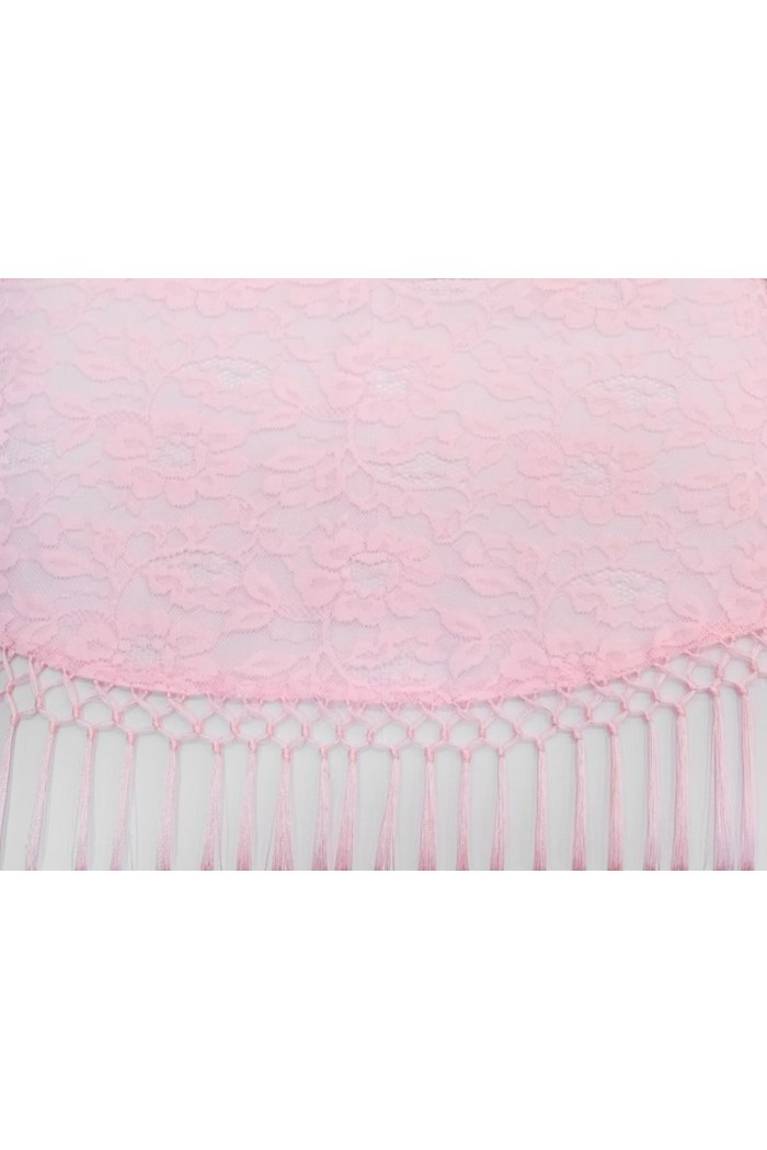 Châle foire uni/imprimé/lacé modèle Châle Femme - Dentelle Rose pâle