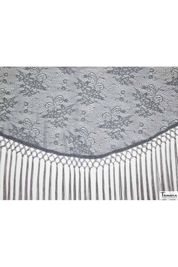 Châle foire uni/imprimé/lacé modèle Châle Femme - Dentelle Gris