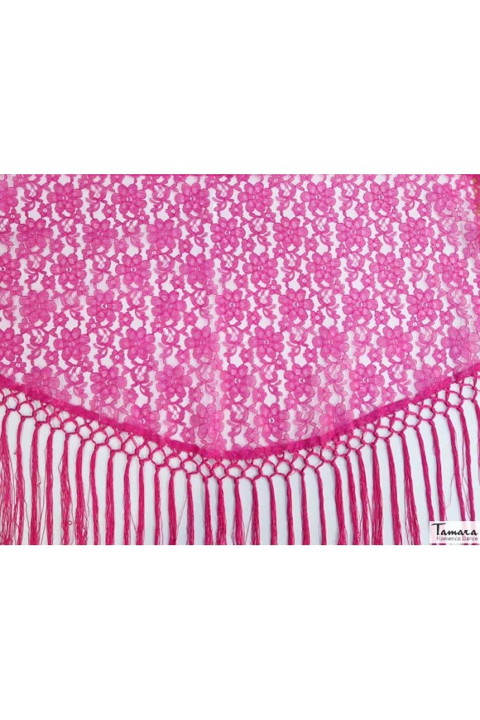Châle foire uni/imprimé/lacé modèle Châle Femme - Dentelle Fushia