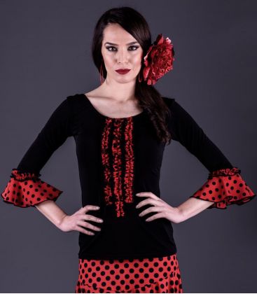 bodycamiseta flamenca mujer bajo pedido - - Zahara con lunares - Viscosa