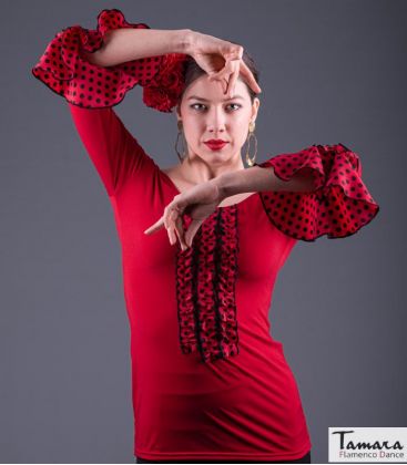 bodycamiseta flamenca mujer bajo pedido - - Camiseta Zahara Lunares - Viscosa