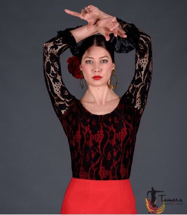 bodycamiseta flamenca mujer bajo pedido - - Alcazar - Viscosa con encaje