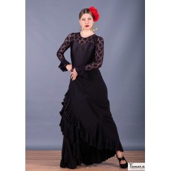 Jupes flamenco FEMME modèle Jupe flamenco Victoria - Tricot élastique Rouge