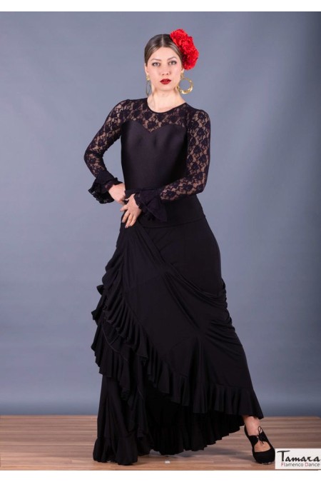 Faldas flamencas MUJER modelo Falda flamenco Victoria - Punto elástico Rojo