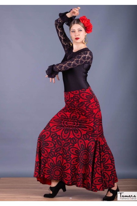 Jupes flamenco FEMME modèle Jupe flamenco Alejandra - Tricot élastique 