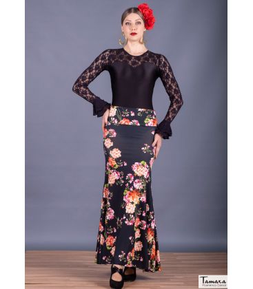 faldas flamencas mujer en stock - Falda Flamenca TAMARA Flamenco - Falda Mirella - Punto elástico Estampado (En Stock)