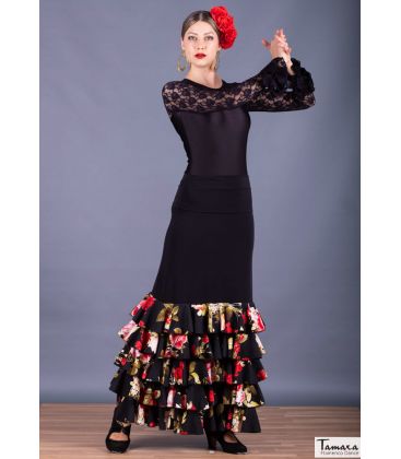 jupes de flamenco femme sur demande - Falda Flamenca TAMARA Flamenco - Monroy - Tricot élastique et crêpe