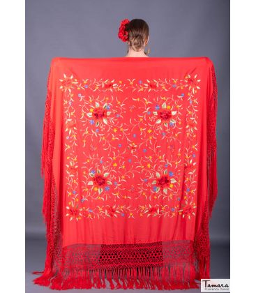 square embroidered manila shawl in stock - - Manila Spring Shawl - Multicolor Embroidered (In stock)