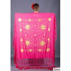 Châle Manille brodé Carré modèle Châle Printemps Manille - Brodé Doré Oro