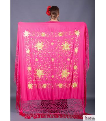 square embroidered manila shawl in stock - - Manila Spring Shawl - Golden Embroidered (In stock)