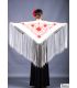embroidered flamenco shawl in stock - - Florencia Shawl - Red Embroidered