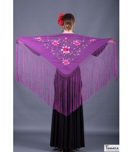 mantoncillo bordado flamenca en stock - - Mantoncillo Florencia - Bordado tonos fuxia