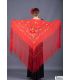 mantoncillos de flamenca - - Manton Roma - Bordado multicolor rojo