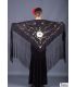 triangular embroidered manila shawl in stock - - Roma Shawl - Embroidery in earth tones