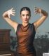 bodyt shirt flamenco femme sur demande - Maillots/Bodys/Camiseta/Top TAMARA Flamenco - T-shirt Mostazal - Tricot élastique