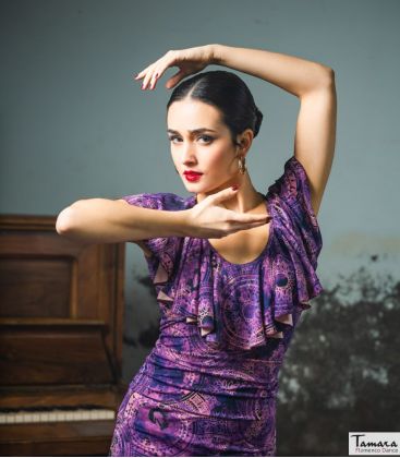 bodycamiseta flamenca mujer bajo pedido - Maillots/Bodys/Camiseta/Top TAMARA Flamenco - Camiseta Teno - Punto elástico