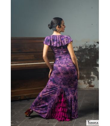 flamenco skirts for woman by order - Falda Flamenca TAMARA Flamenco - Nogales printed - Elastic knit