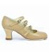 zapatos de flamenco profesionales personalizables - Begoña Cervera - zapato de flamenco begoña cervera 3 correas beig
