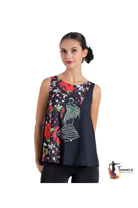 Maillot, body et haut de flamenco FEMME modèle T-shirt flamenca - Desing 23 