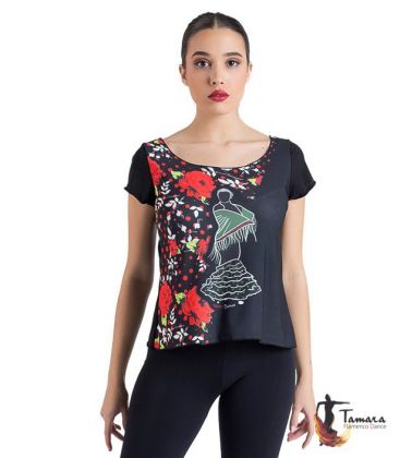 bodycamiseta flamenca mujer bajo pedido - - Camiseta flamenca - Diseño 23 Mangas