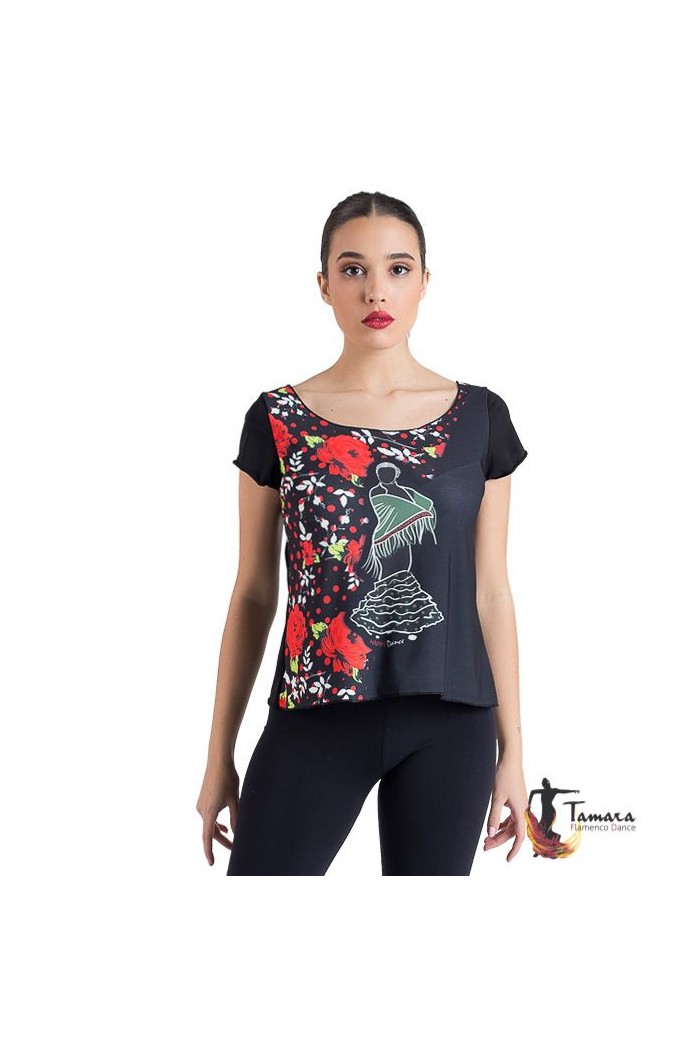  Body/Camiseta flamenca MUJER model T-shirt flamenca - Desing 23 Sleeves 