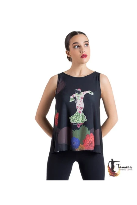 Maillot, body et haut de flamenco FEMME modèle T-shirt flamenca - Desing 17 