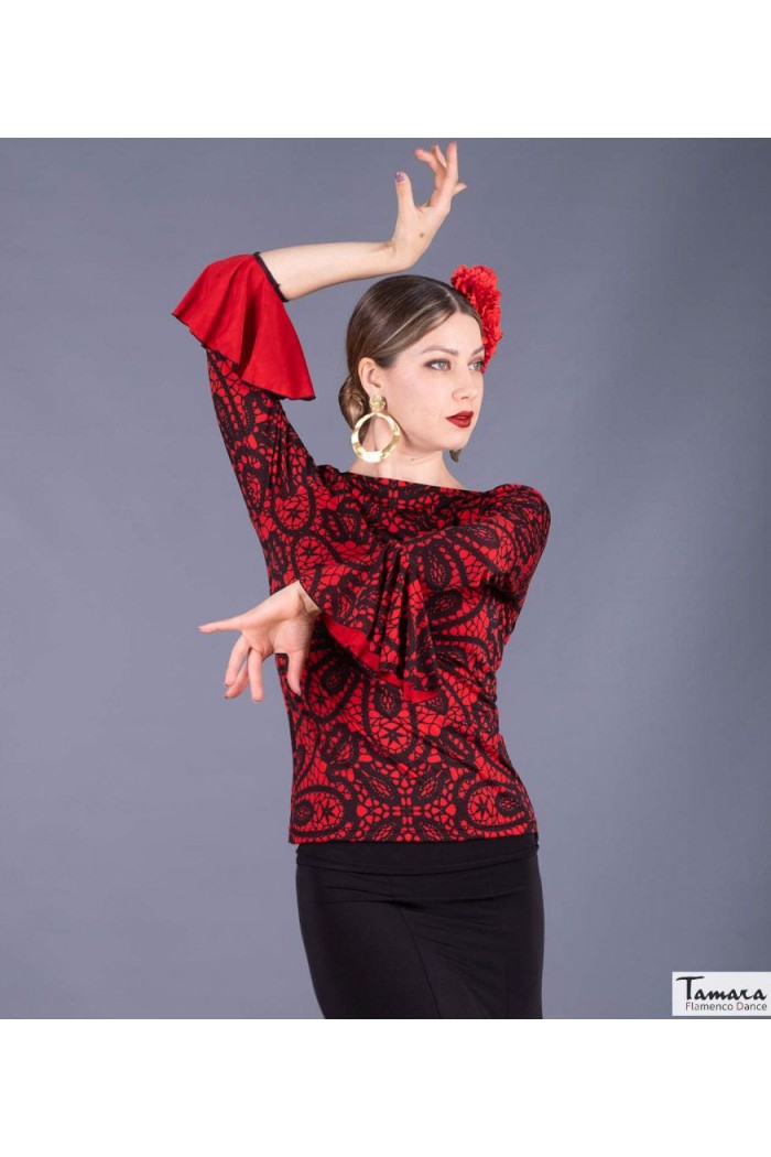  Body/Camiseta flamenca MUJER model Albores T-shirt - Elastic knitted Ochre