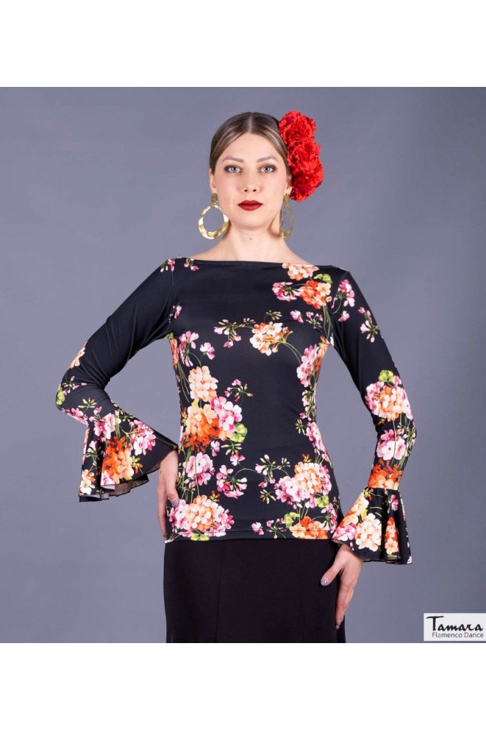  Body/Camiseta flamenca MUJER model Albores T-shirt - Elastic knitted Ochre