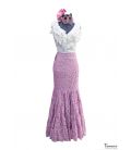 Jupe flamenca Taille 40 - Candil dentelle Mauve