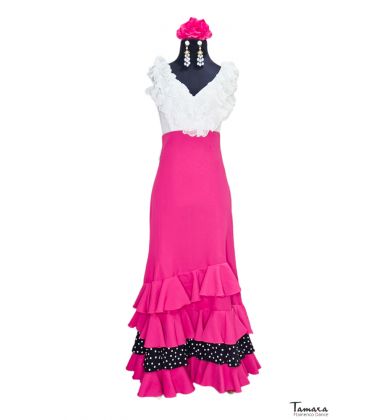 faldas y blusas flamencas en stock envío inmediato - Vestido de flamenca TAMARA Flamenco - Falda flamenca Talla 36/38 - Eri Fuxia