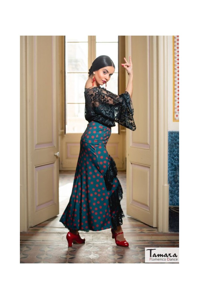 Jupes flamenco FEMME modèle Jupe flamenco Santafe - Tricot élastique 