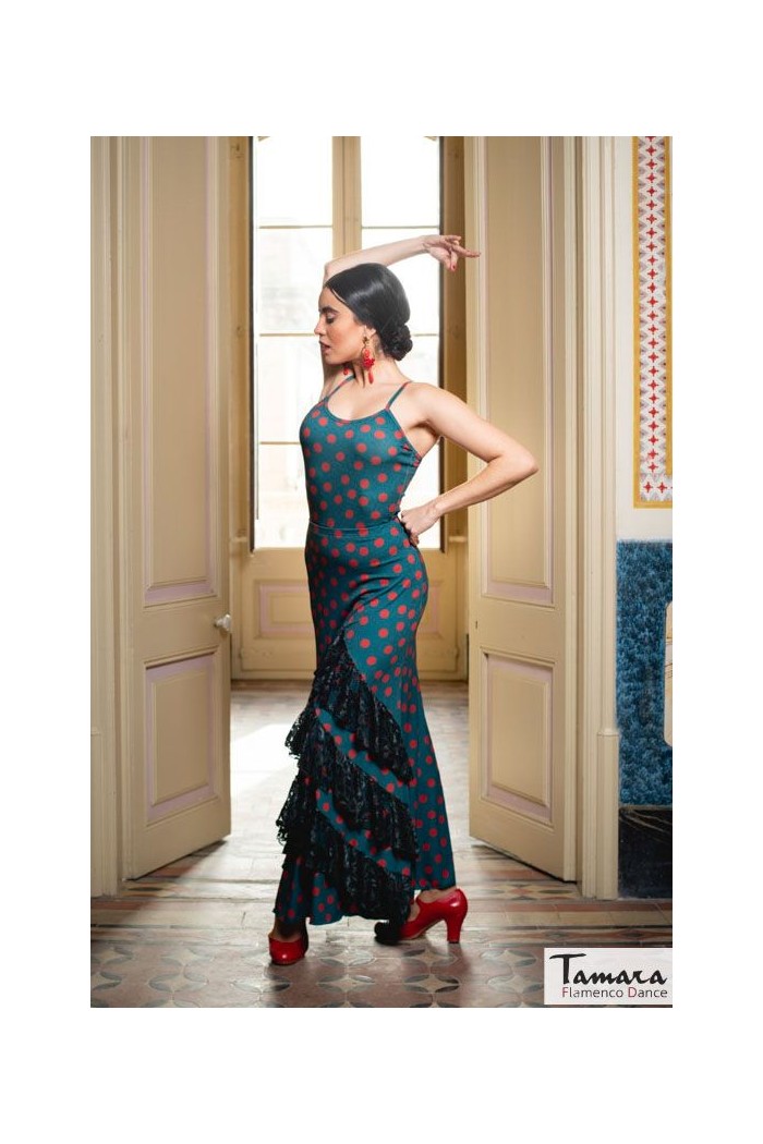 Jupes flamenco FEMME modèle Jupe flamenco Santafe - Tricot élastique 