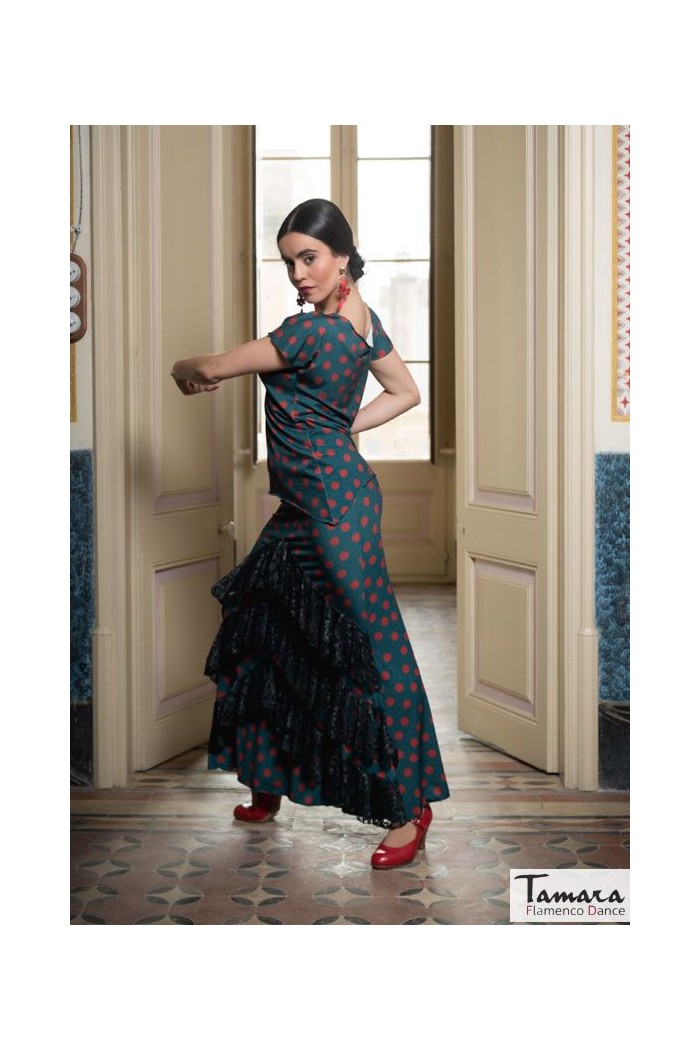 Jupes flamenco FEMME modèle Jupe flamenco Santafe - Tricot élastique 