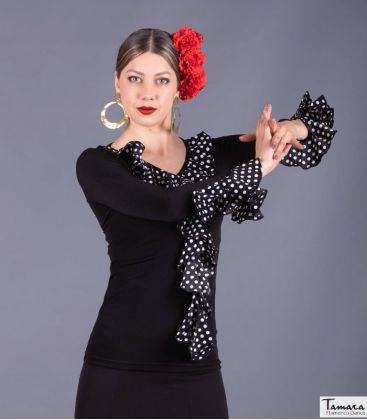 bodycamiseta flamenca mujer en stock - - Tarifa Polka dots T-shirt - Viscose and crep (In Stock)