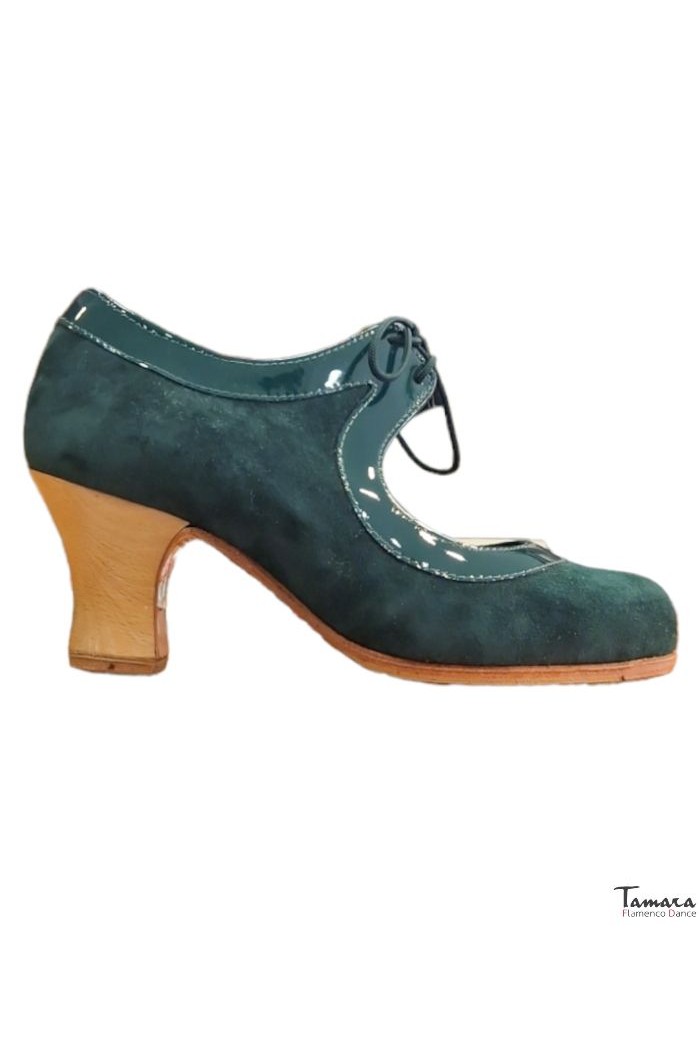 Zapatos de flamenco Profesionales Tamara modelo Zapatos de flamenco Tiento Verde Botella