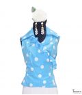 Turquoise flamenco shirt with polka dots - Size M
