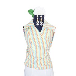 Camisas y Blusas Flamencas Roal modelo Camisa flamenca Rayas Colores - Talla M (40-42) 