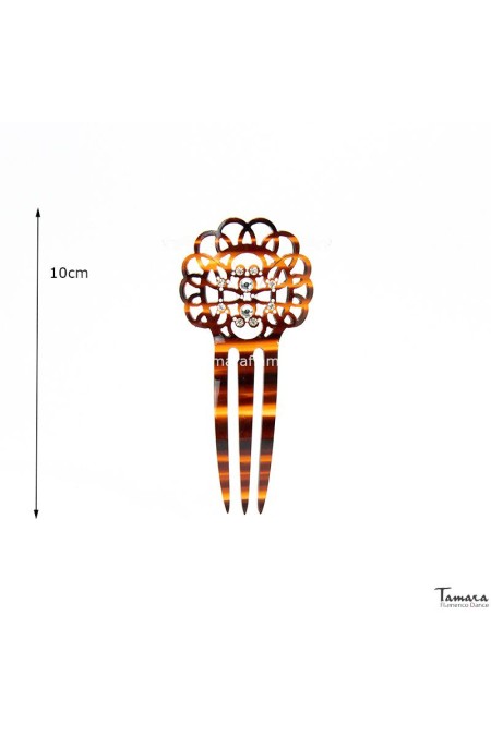 Flamenco Combs model Small Comb 36 - Mother of pearl with gemstones Classic Mother-of-pearl