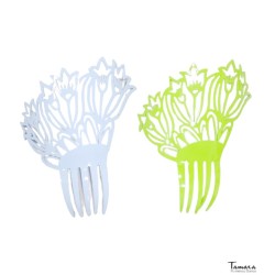 Accessoires de flamenco Outlet modèle Peigne flamenco Design 13 - Acetate 17x16 cm Pistache