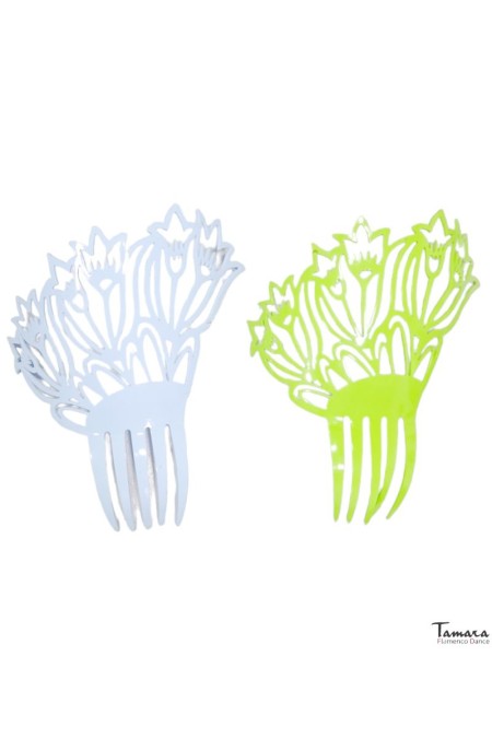 Accessoires de flamenco Outlet modèle Peigne flamenco Design 13 - Acetate 17x16 cm Pistache