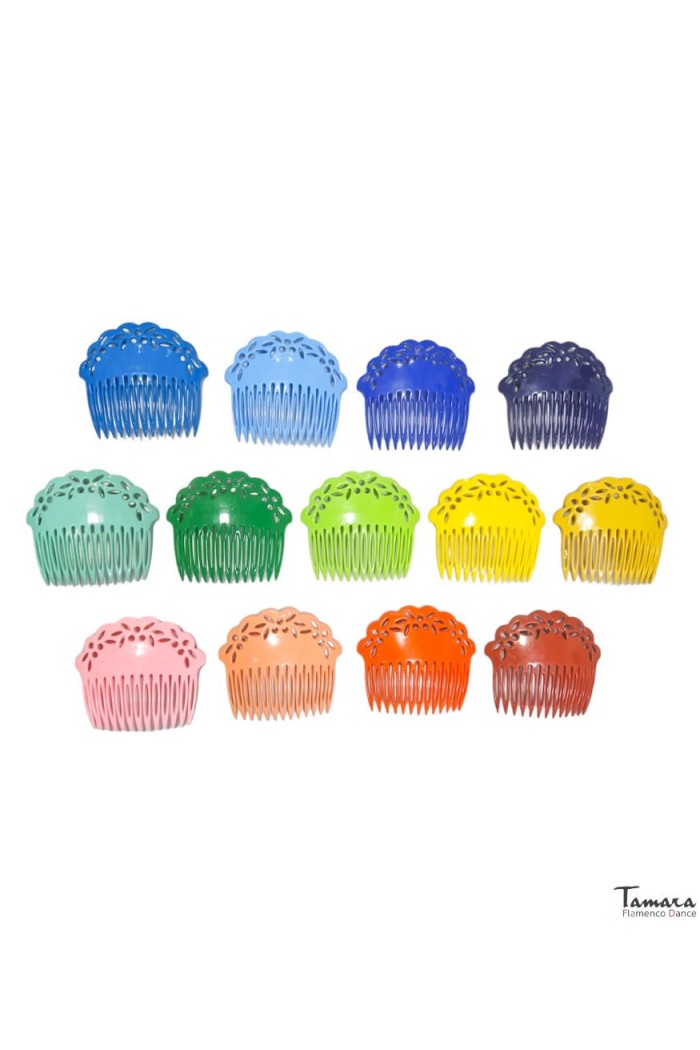 Peignes flamenco modèle Peigne Desing 29 - Plastique flexible 6x8 cm Vert d'eau