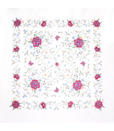 square embroidered manila shawl in stock - - Manila Spring Shawl - Multicolor Embroidered (In stock)