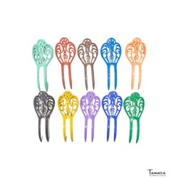 Peignes flamenco modèle Peigne flamenco Design 32 - Plastique 12 x 5.5 cm Moutarde