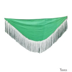 Châle foire uni/imprimé/lacé modèle Petit Châle Plumeti Femme - Andalousie verte 
