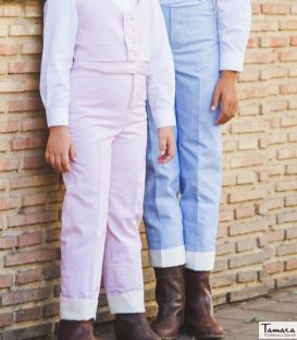 trajes corto andaluz infantil en stock - - Pantalon Infantil 500 rayas - Con Vuelta