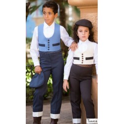 Trajes corto Andaluz - EN STOCK modelo Pantalon Liso - Con Vuelta Infantil Cardenal oscuro