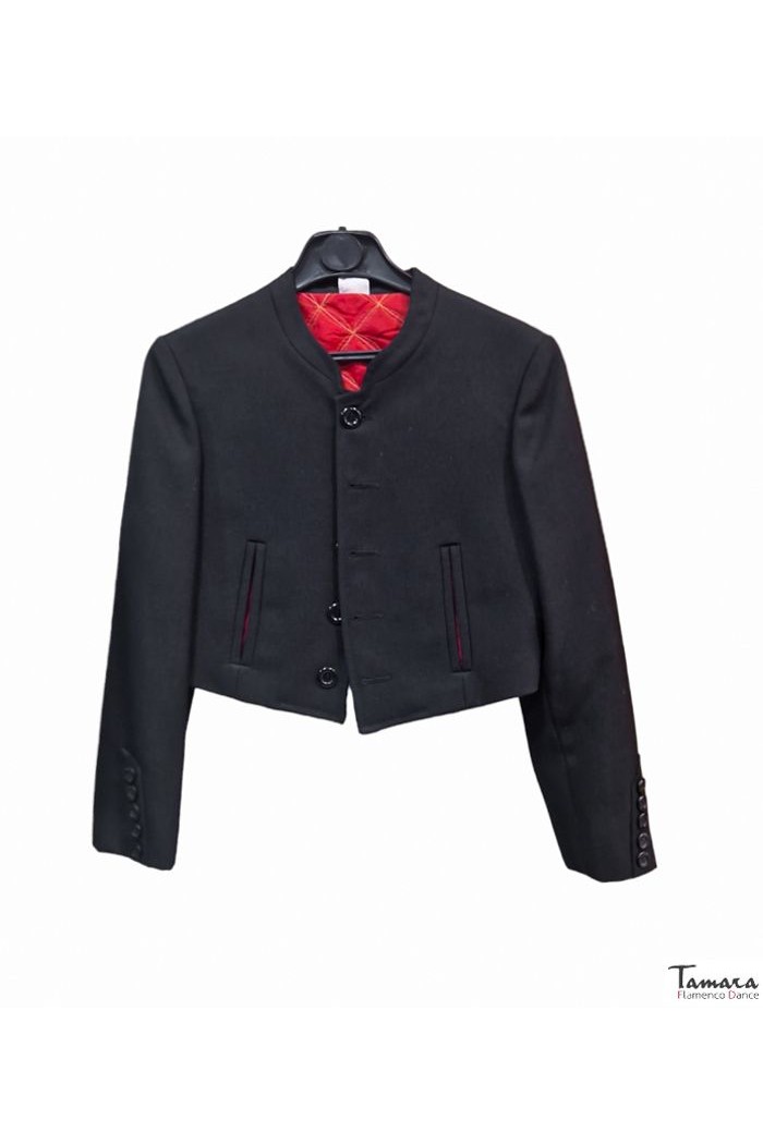 Trajes corto Andaluz - EN STOCK modelo Chaqueta Campera/Venenciador/Bailaor flamenco infantil Rojo