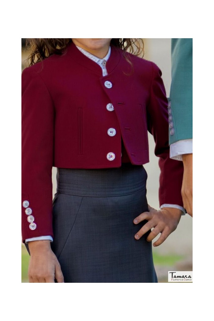 Costume andalou - EN STOCK modèle Veste Campero/Andalusian Rider/Venenciador/Danseur flamenco Enfants Rouge